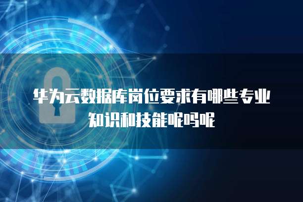 云数据库管理人员在数据领域技术开发中的核心技能